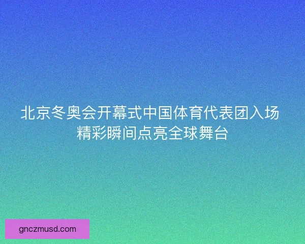 北京冬奥会开幕式中国体育代表团入场 精彩瞬间点亮全球舞台